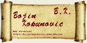 Bojin Kopunović vizit kartica
